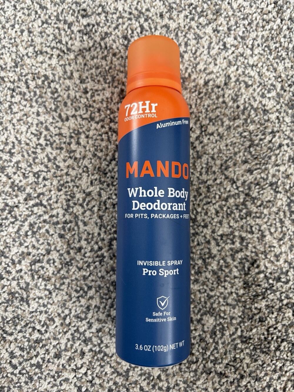 Mando Men’s Whole Body Pro Sport Deodorant 72 Hr Invisible Spray 3.6 oz